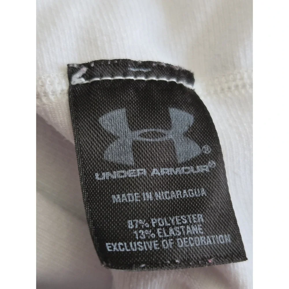 Under Armour Compression Mock Neck Shirt Mens Large White ColdGear Long Sleeve